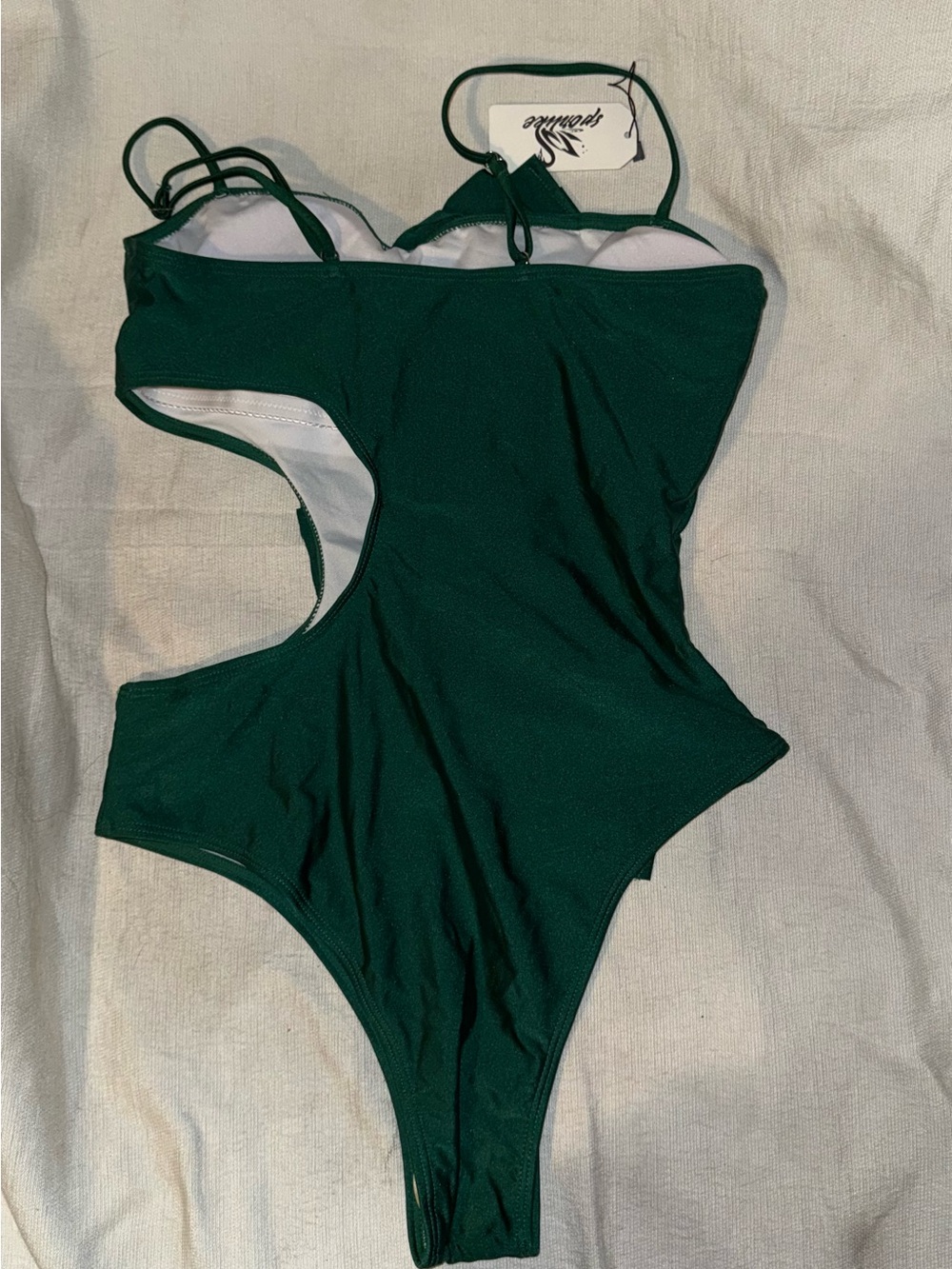 Sporlike - Green Ruffle One-Piece Swimsuit - Size Large - Picture 4 of 7